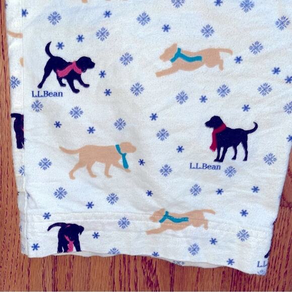 LL Bean Retriever Dog Print Flannel Pajama Pant Lounge Pant MED EUC - Picture 10 of 14